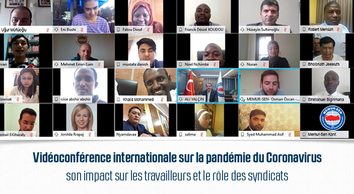 Vidéoconférence internationale sur la pandémie du Coronavirus, son impact sur les travailleurs et le rôle des syndicats