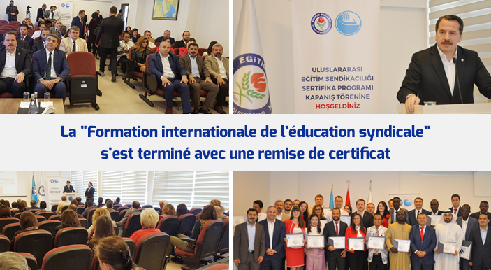 La "Formation internationale de l'éducation syndicale" s'est terminé avec une remise de certificat