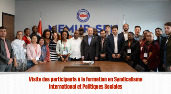 Visite des participants à la formation en Syndicalisme International et Politiques Sociales