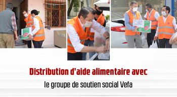 Distribution d’aide alimentaire avec le groupe de soutien social Vefa